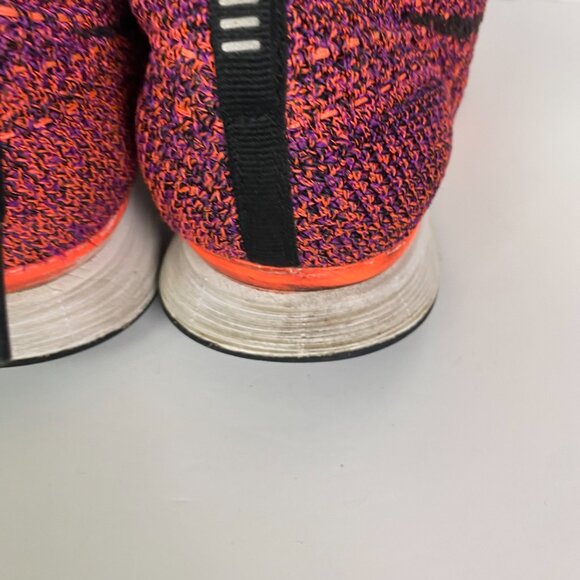 Nike Flyknit Racer Running Shoes Men's 8.5 Acai Berry Hyper Orange 526628 008 - Picture 8 of 16